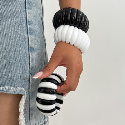 Эометрические акриловые браслеты для женщин, контрастного цвета, в панк-стиле, винтажные браслеты, ювелирные изделия, модные хип-хоп пульсеры мухер