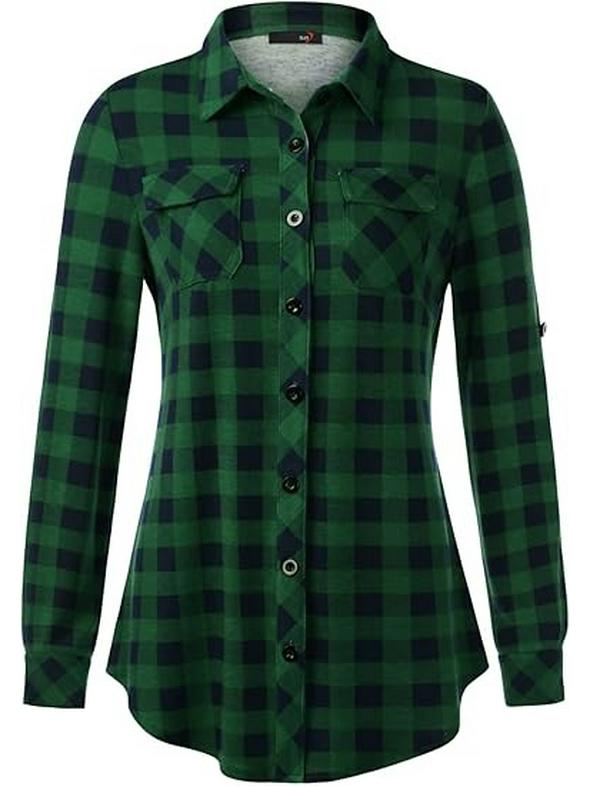 Женский приталенный топ в ретро-клетку с длинным рукавом, Осень/Зима 2026