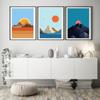 Nordic Mountain Landscape Wall Art Painting Minimalist Sunrise Sunset Canvas Posters Prints Pictures for Living Room Home Decor