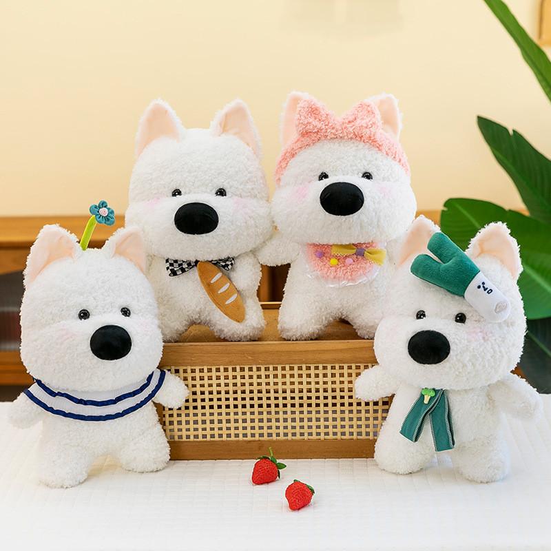 Highland Bowknot West White Terrier Plush Toy Cartoon Animal Child Doll Scene