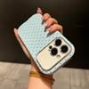 Ins Корея Чехол для телефона на весь экран Синий в горошек Для iPhone 17 Air 17 16 15 14 13 12 11 Pro Max Pro Plus 17 Роскошная задняя крышка