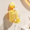 Cartoon Suction Cup Toothbrush Storage Rack, No Punching Wall Mounted Toothpaste Cup Holder, Bathroom Mouthwash Cup, Cute