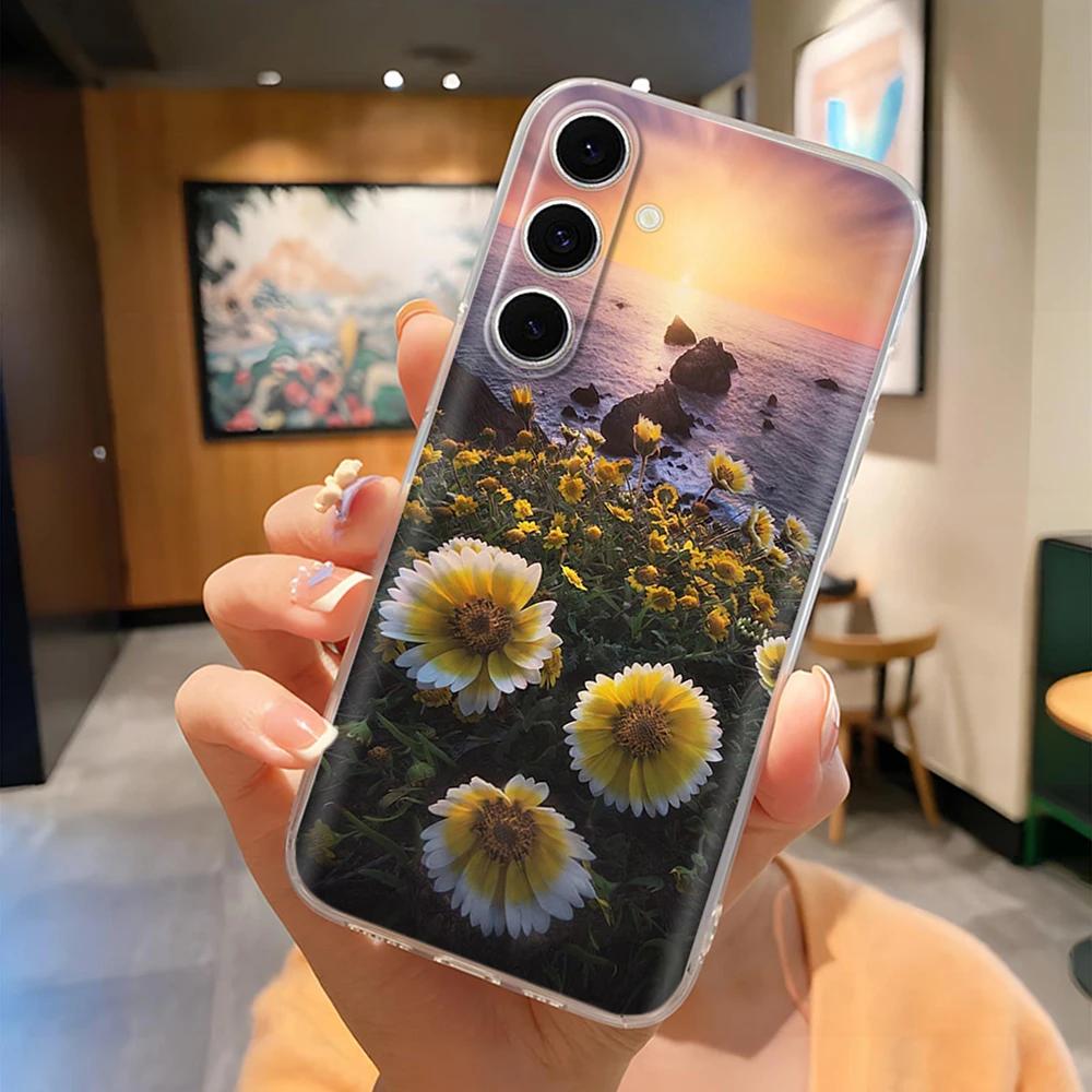 A14 Чехол для Samsung Galaxy A14 Чехол Милый Цветок Прозрачный ТПУ Мягкий Силиконовый Чехол-накладка для Samsung A14 5G GalaxyA14 A 14 Чехлы для телефона
