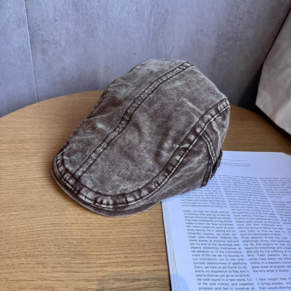 Retro Solid Color Toned Cotton Twill Cap Sunshade Casual Artistic Travel Hats