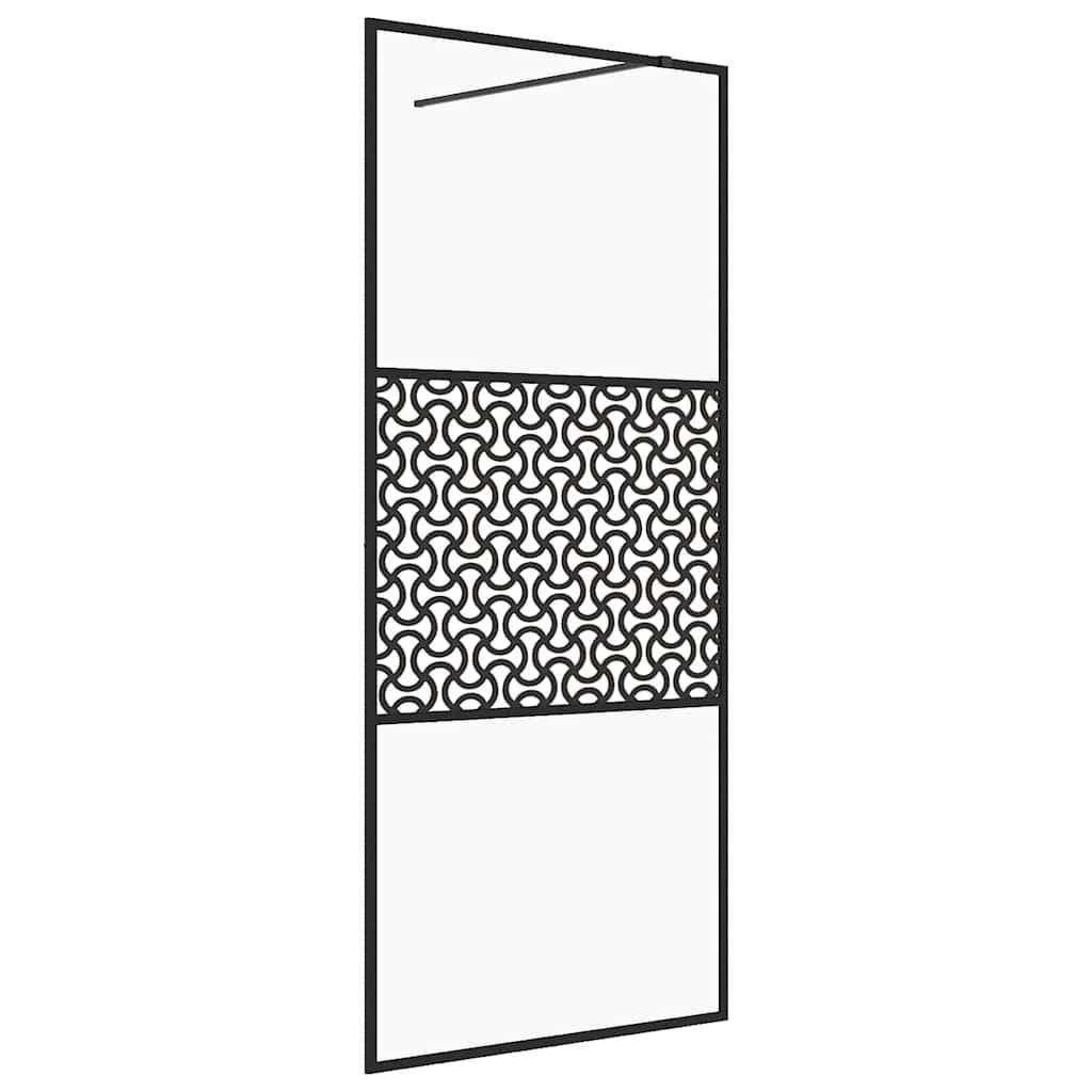 Vidaxl Ścianka Prysznicowa, Przezroczyste Szkło Esg, 80X195 Cm, Czarna