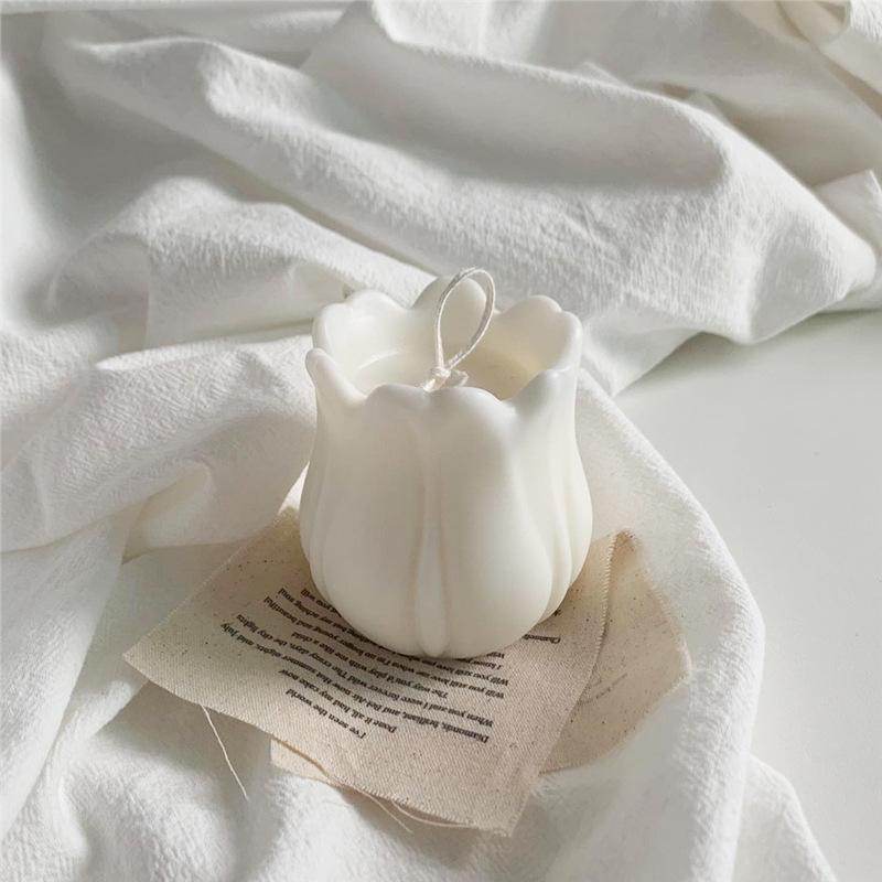 Oversized 3D Tulip Flower Silicone Mold DIY Aromatherapy Candle Gypsum Soap Hand Fondant Cake Baking Mold Home Decoration Craft