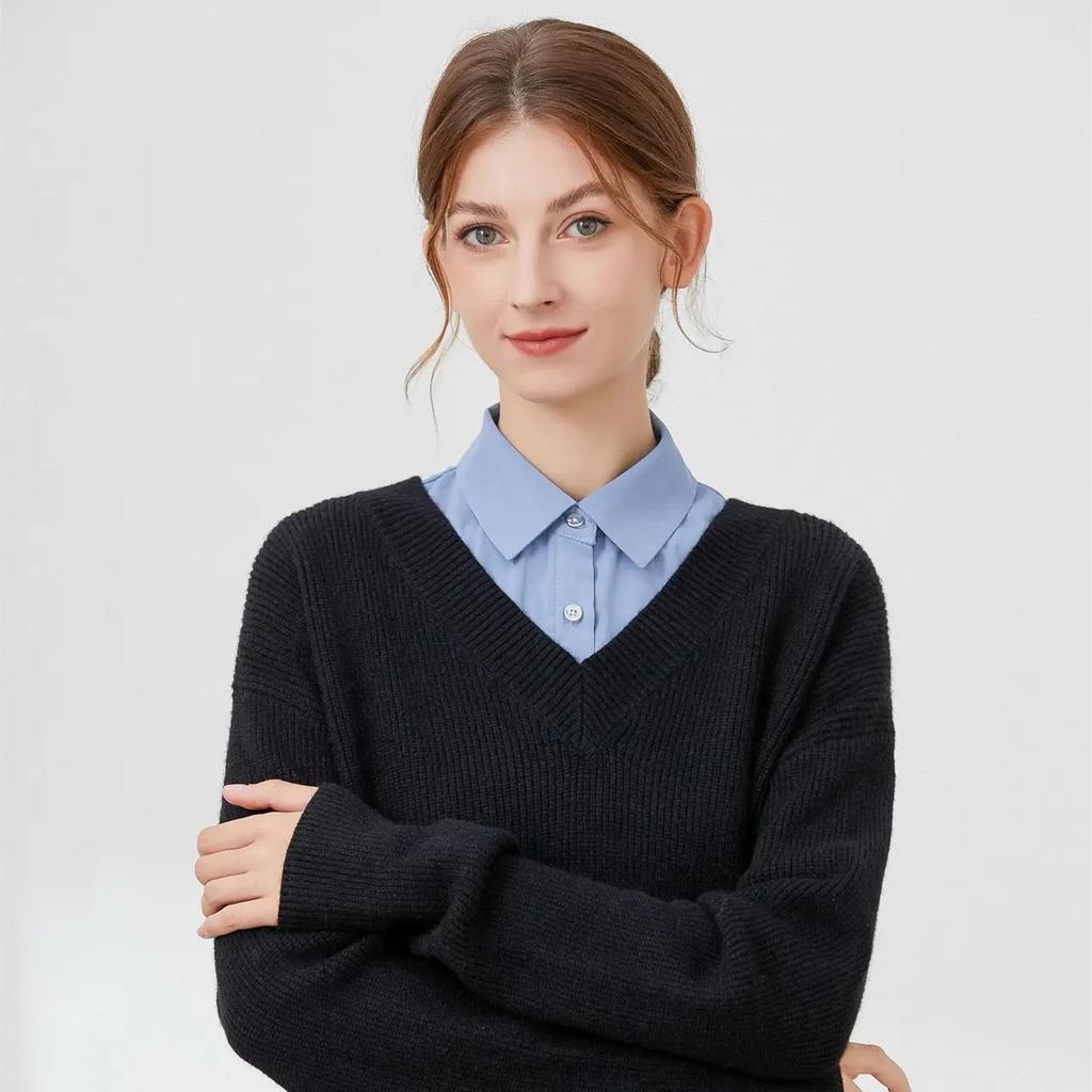 Ruffled Edge Pointed Collar Fake Collar For Women's Autumn & Winter Shirts Standing Collar Professional Collar Style Fur Collar