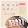 24 Pcs French Tip Press On Nails Medium Long Coffin False Nails 3D Bowknot Stick on Nails Manicures Supplies for Wome