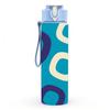 1PC Blue Purple Circle Oval Pattern Print 750ml Color Plastic Sports Water Bottle Leakproof Flip Straw Lid Suitable for Sports Office Home Use