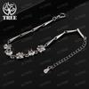 ALITREE 18K Gold 925 Sterling Silver Zircon Flowers Chain Bracelets For Woman Party Wedding Charm Jewelry Fashion Birthday Gift