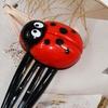 4 шт. Заколки для волос для девочек, дизайн «Божья коровка», нескользящие заколки-защелки, детские заколки для волос, красные аксессуары для волос для девочек