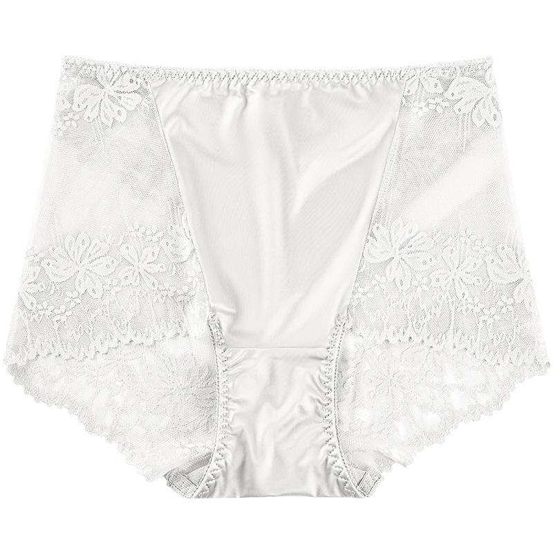 Большой размер Женские Весна и Лето Ажурные Прозрачные Удобные Мягкие Без Следов Высокая Талия Треугольник Живота Трусы Einson