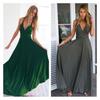 Элегантное макси-платье с перекрестными бретелями из молочного шелка с выгодно подчеркивающей высокой талией и струящейся юбкой