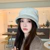 Simple solid color suede, personalized elegant style temperament basin hat women's autumn casual fashion versatile exquisite stacking hat