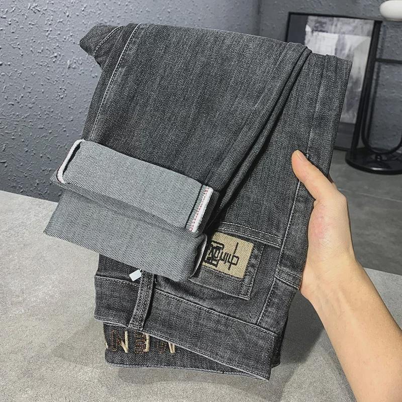 Джинсы мужские узкие прямые модные молодежные