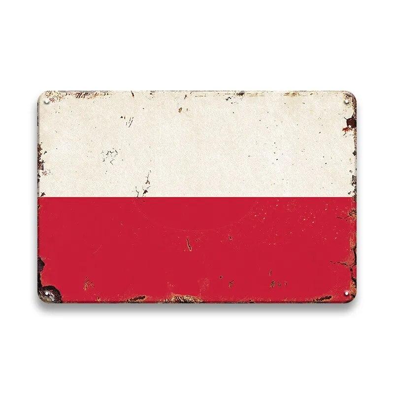 Metal Sign National Flag France Turkey Canada America Wall Decor Tin Sign Country Flag Home Decor Crafts Plaques Metal Poster