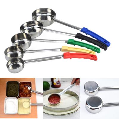 Stainless Steel Sauce Spoon with Long Rubber Handle Anti-Hot Pizza Spread Ladle Measuring Soup Spoon Kitchen Cooking Tableware4