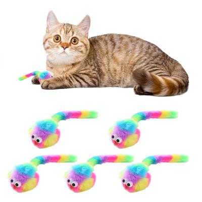 5шт плюшевая игрушка для кошек мягкая интерактивная игрушка-мышь для забавных котят домашних кошек играющая в обучающую игру-царапку игрушка радужного цвета