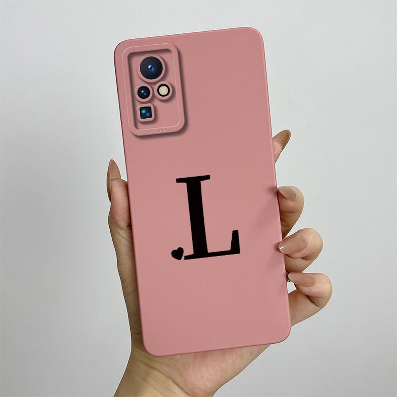 Case for Infinix Zero X Neo ZERO X Pro Phone Case Cute Initial Letters Square Liquid Silicone Shockproof Back Bumper Shell Cover