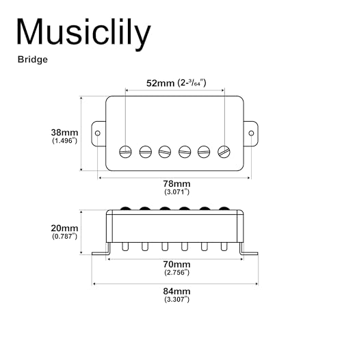 Musiclily Pro LP-CMHA Alnico 5 Закрытый хамбакерный бриджевый звукосниматель, 16K Золотой, Никель, для электрогитар типа LP