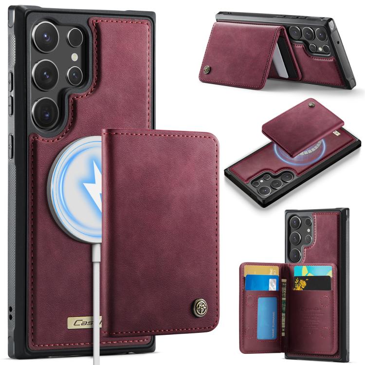 CaseMe Me80 Magnetic RFID Wallet Phone Case For Samsung Galaxy S24 FE 5G, Detachable Multi Card Slot Kickstand Anti-Theft Cover
