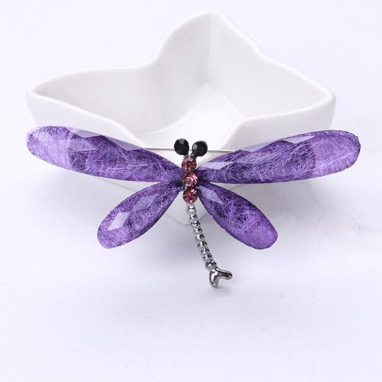 Ослепительная брошь в виде насекомых-стрекоз, мультяшная акриловая брошь с кристаллами, универсальное пальто, аксессуары для одежды, корсаж