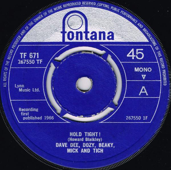 7-дюймовая пластинка DAVE DEE DOZY BEAKY MICK TICH Hold Tight TF671 Fontana 1966 UK Rock Б/у