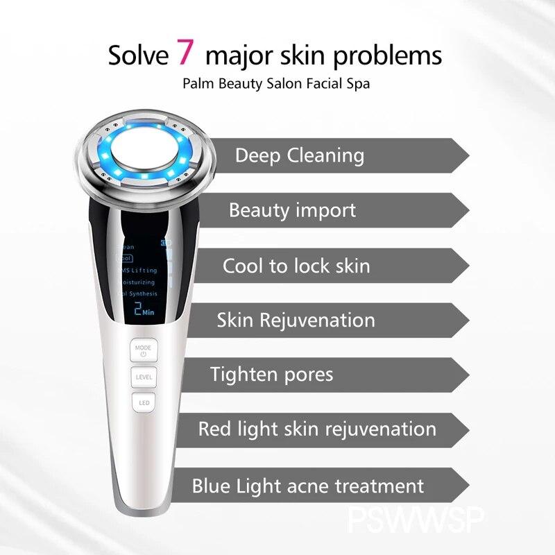 EMS Facial Massager Micro Current Face Lifting Device Skin Tighten Machine Wrinkle Removal Hot Cool Face Skin Care Beauty Device