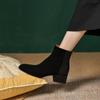 2024 Новые брендовые ботинки из натуральной кожи, ботильоны в стиле ретро на высоком каблуке, женская обувь, застежка-молния сзади, овечья замша, обувь ручной работы, женские ботинки