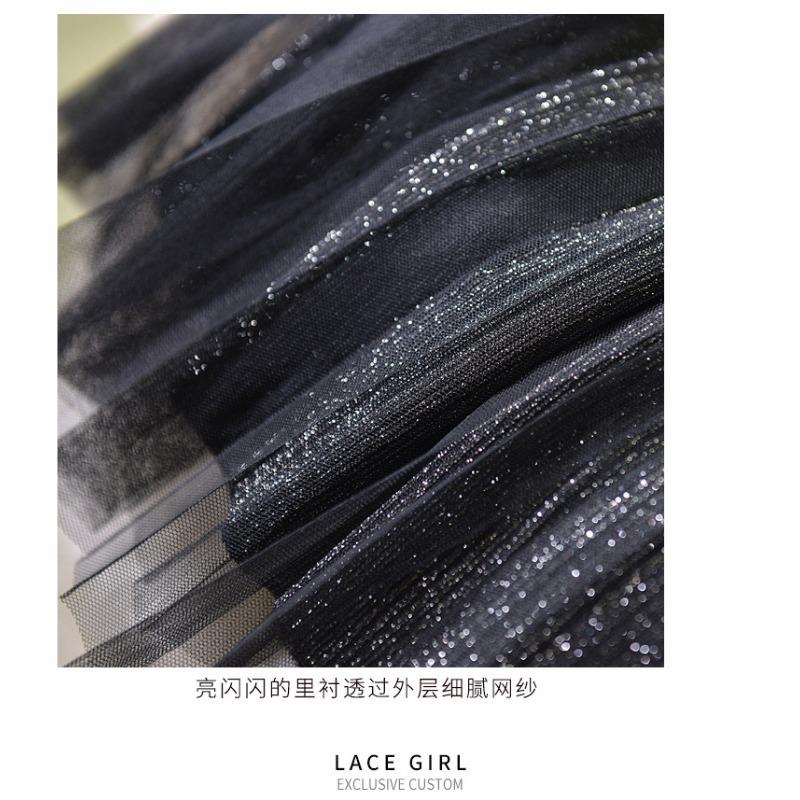 Новая блестящая плиссированная юбка из сетки