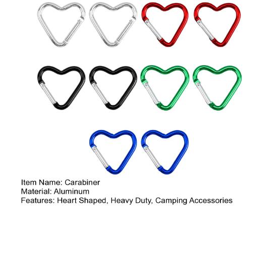 20 шт. карабин в форме сердца, прочный алюминиевый брелок с пружинным крючком для рюкзака