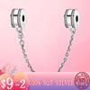 Hot 925 Silver Beads Classic Safety Chain Stopper Clip Charms Fit Original MULA Bracelet Silver 925 Jewelry Making Gift