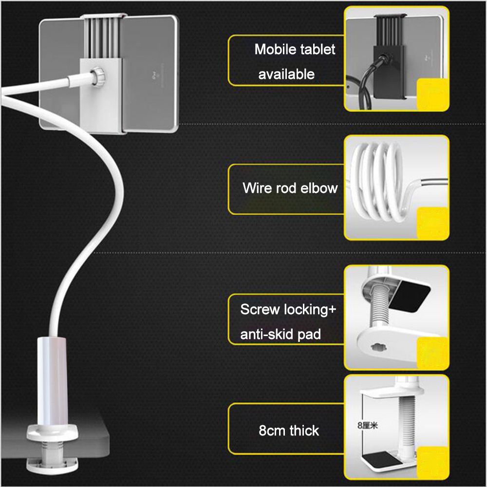 Universal Arm Bracket Mount Clamp Cellphone Clip Mobile Phone Holder Bed Desk Lazy Stand