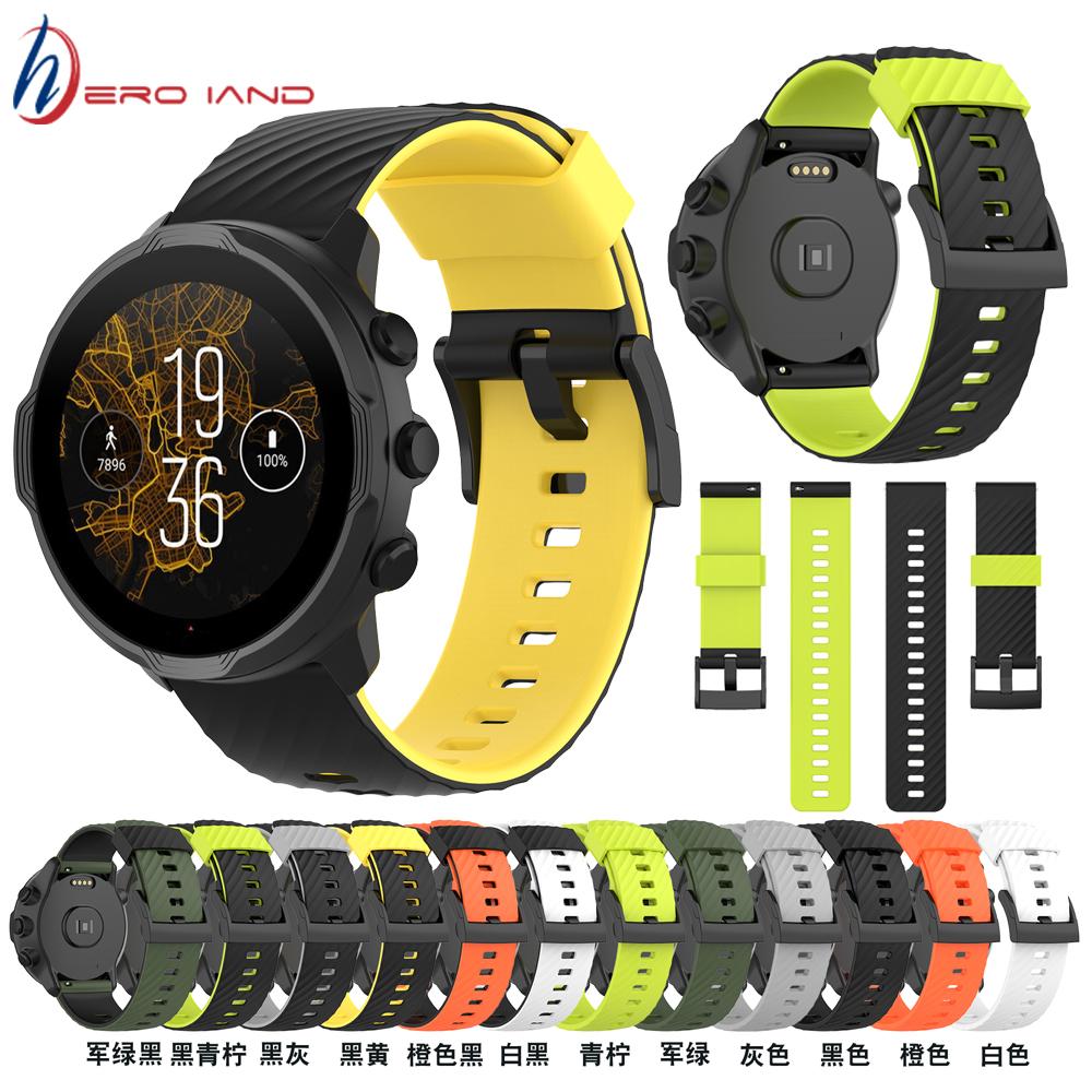 24 мм для Suunto 7/Suunto 9 сменный ремешок из мягкого силикона для спортивных часов Suunto 9 Baro/9 Spartan/9 GPS