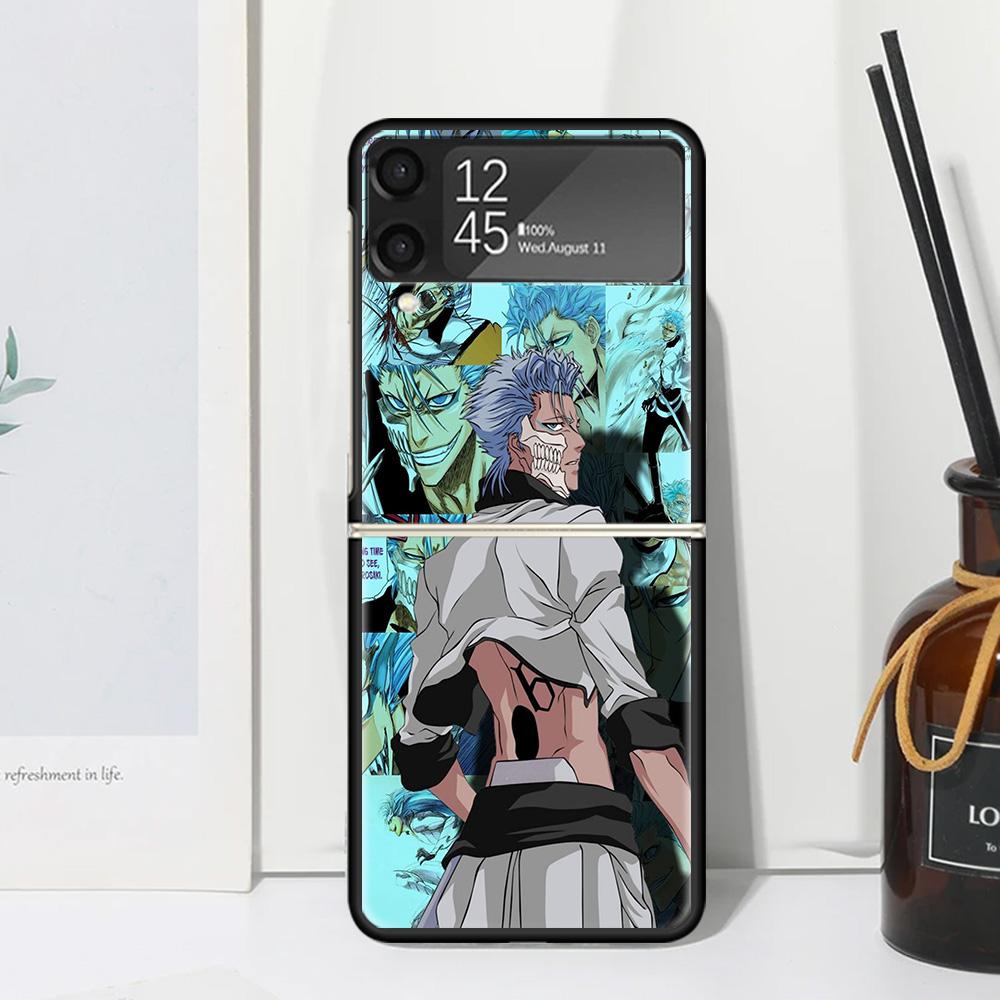 Чехол Grimmjow 6 Bleach для Samsung Galaxy Z Flip 7 6 5 4 3 5G Flip3 Flip4 Flip5 ZFlip6 ZFlip7 Черный Fundas Galaxy Z