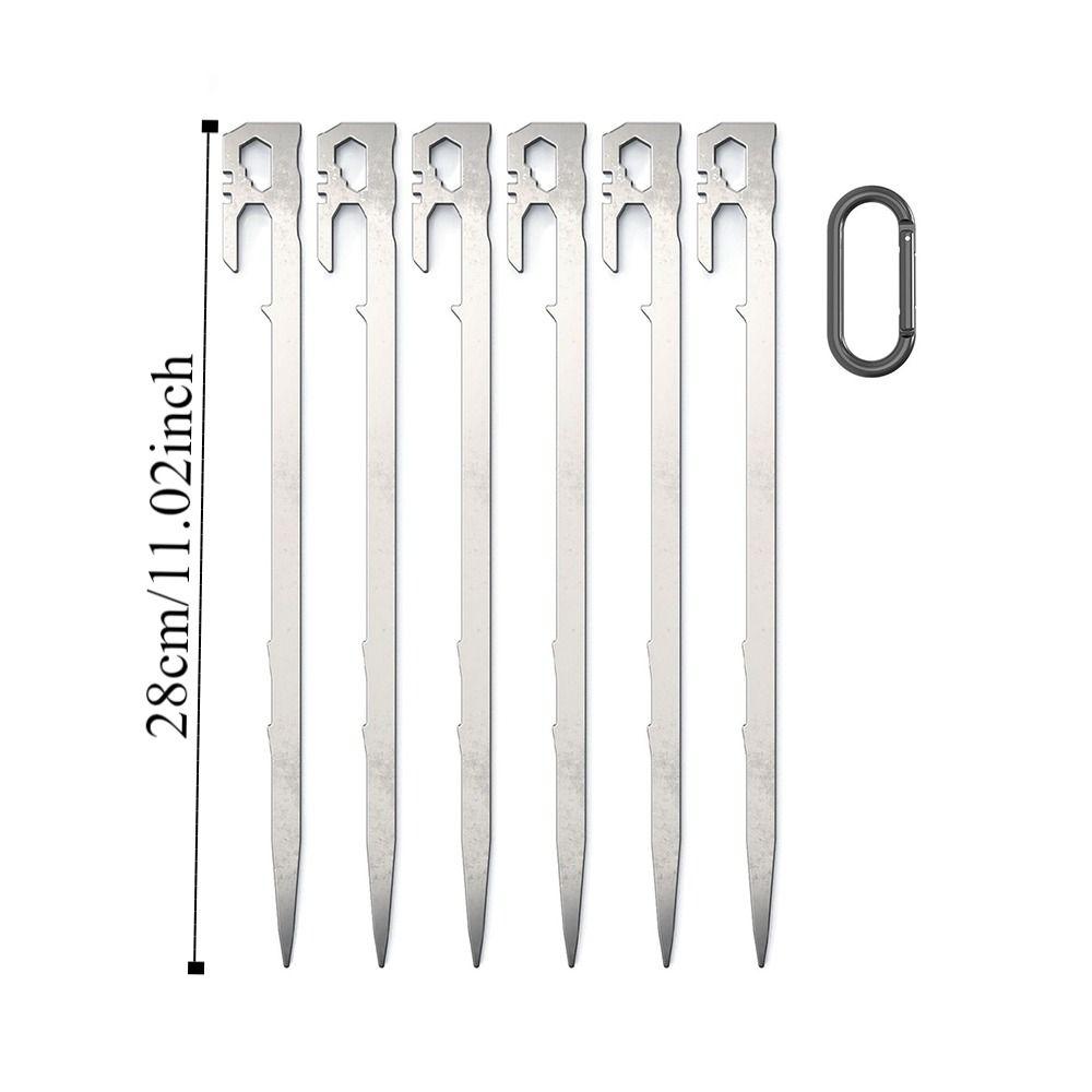 6Pcs/set Wind-Resistant Camping Tent Stakes Heavy Duty Garden Ground Nail Outdoor Travel