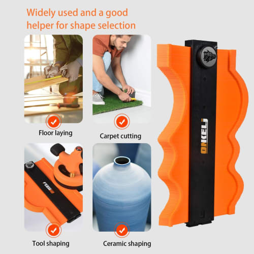 Contour Gauge Profile Tool, Lockable Contour Gauge, Super Gauge Shape and Contour Tool, Adjustable Multi-Angle Ruler, Profile Duplicator for Wood Floo