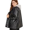 Brand Women Spring Autumn Lapel Collar Oversized Leather Jacket