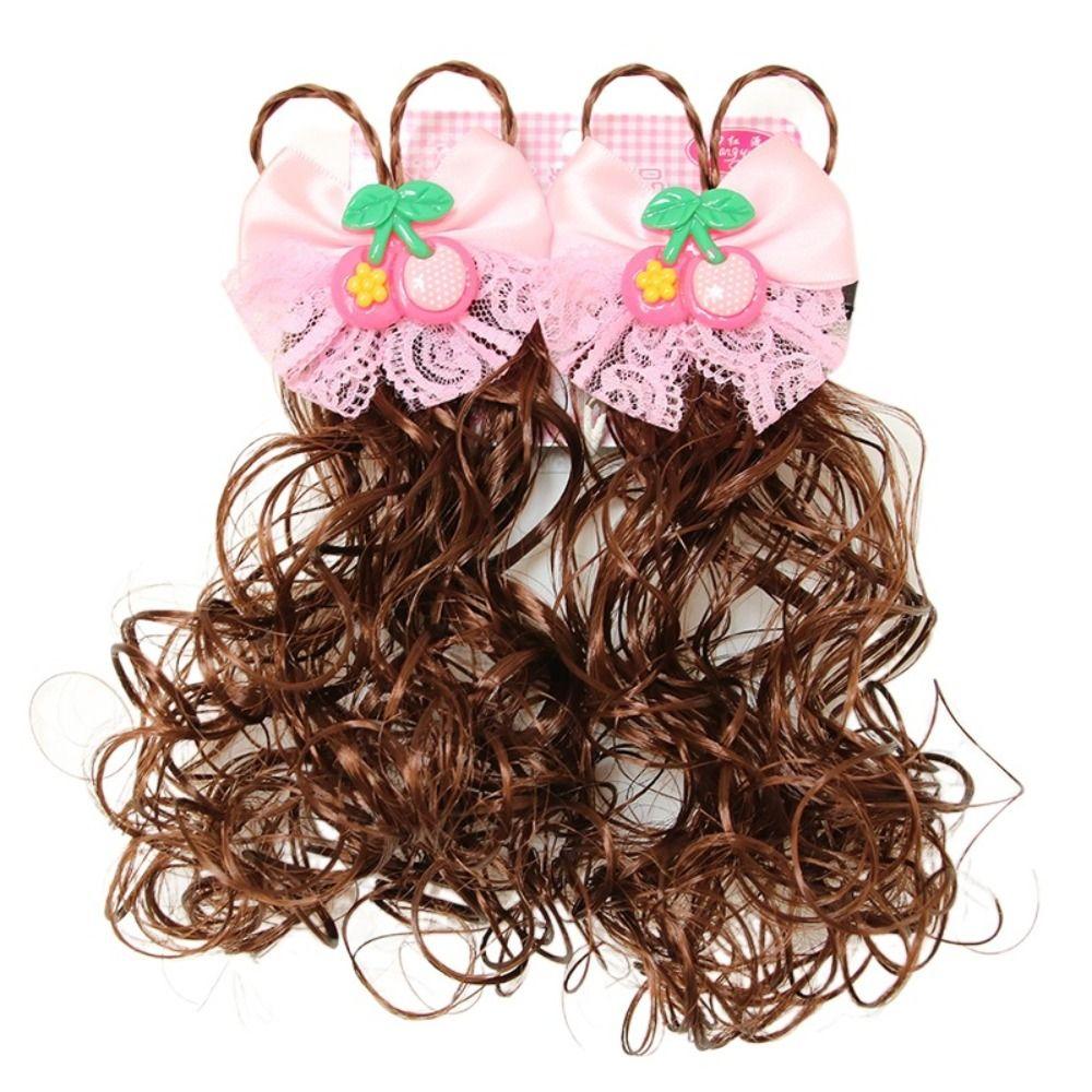 2Pcs Headwear Children Hair Clip Cute Girl Curly Hair Princess Kids Hairpin Wig Baby
