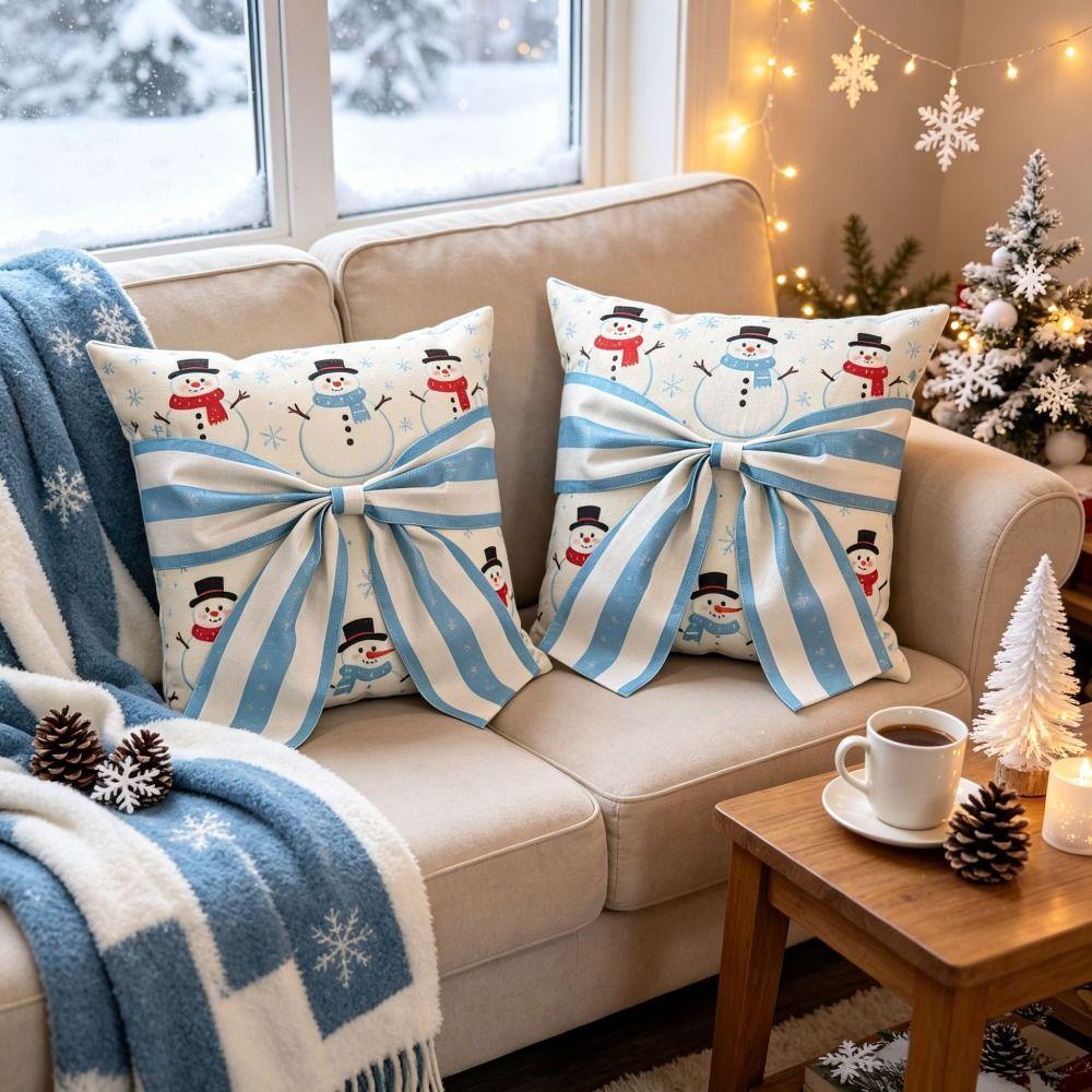 Christmas Tree Snowman Christmas Pillowcases 45x45cm Throw Pillow Case  Christmas Decor