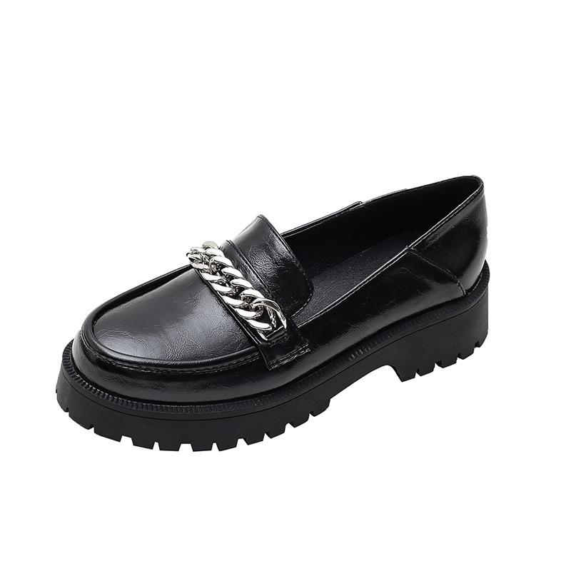 Женские маленькие кожаные туфли, женские туфли на высоком каблуке в британском стиле, женские туфли Мэри Джейн на массивном каблуке с круглым носком