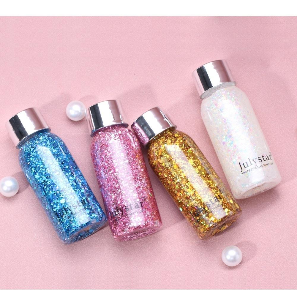 Colorful body glitter, facial and body lip glitter, eyeshadow, colorful iridescent, dance, Christmas