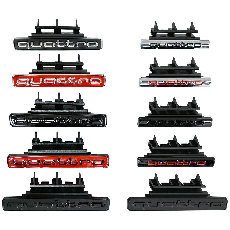 3d ABS Chrome Black Logo Quattro Emblem Car Front Grill Badge For 9s Q5 Accessoriess9