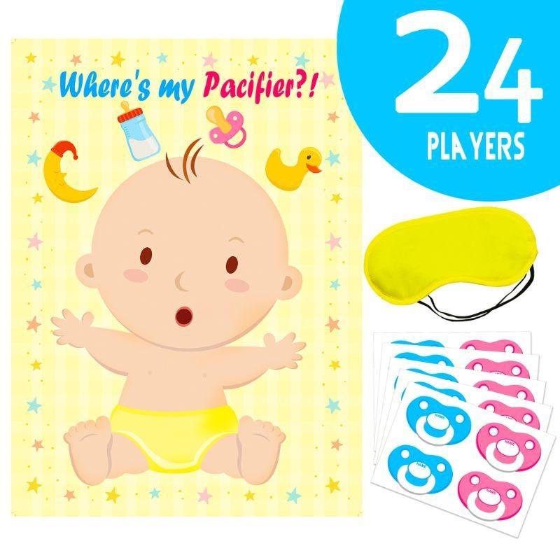 Игры на Baby Shower Прикрепи соску к малышу Игра на вечеринку Baby Shower