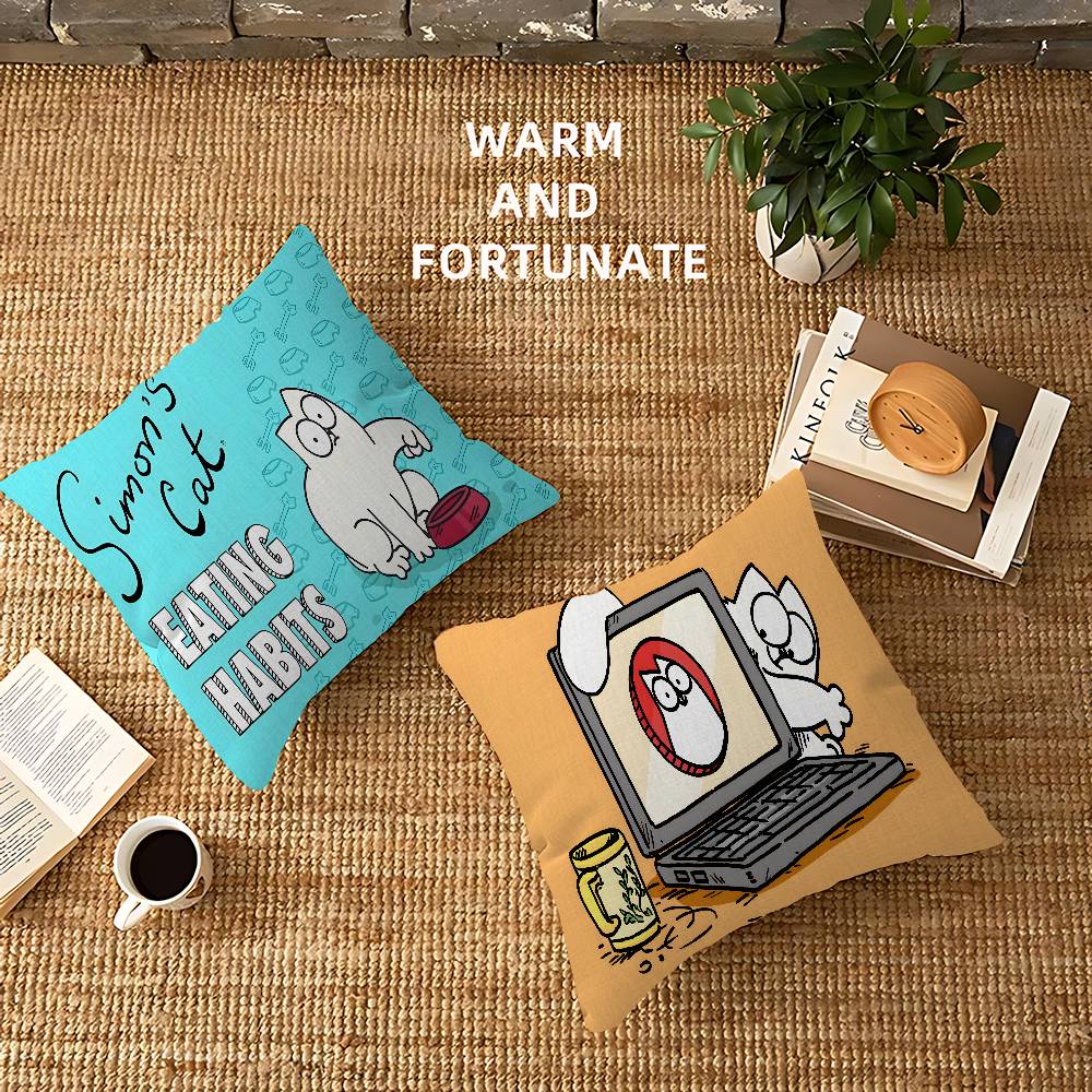 S-Simons C-Cat Pillowcase Toon Gift Cushion Cover Bedroom Home Sofa Chair Seat Decor Pillow Case