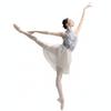 [Ballet Sayori] Синий купальник для балета с кружевом в виде цветка и кристаллами для художественной гимнастики