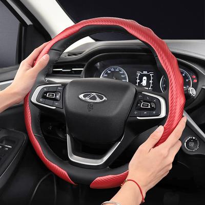 Подходит для Chery Рулевое колесо с текстурой под карбон Накладка Защелкивающаяся Волнообразный Спортивный дизайн Защитный чехол Tiggo 2 3 4 7 8 9 Pro Max Csh Arrizo 6