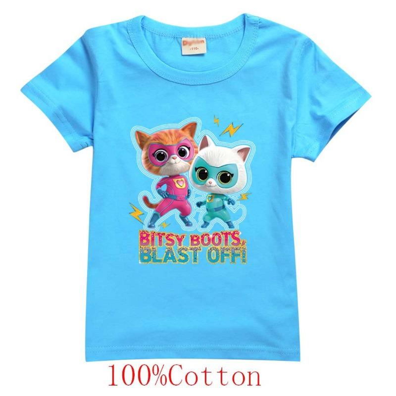 Game Super Cat Costume Kids SuperKitties T Shirt Baby Girls Summer Clothes Toddler Boys Cotton Tshirt Children Short Sleeve Tops