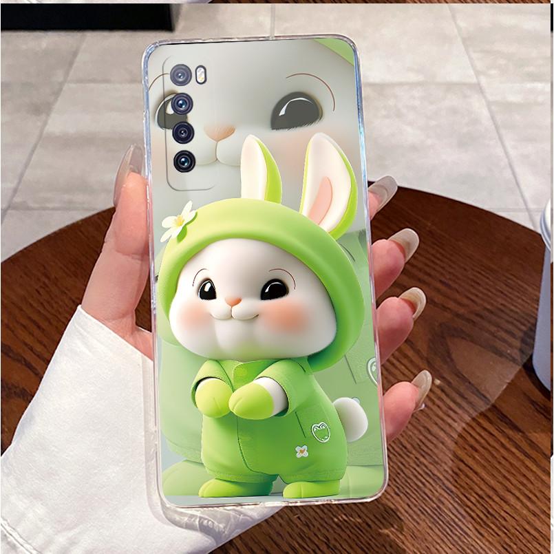 Чехол для Huawei Nova 7 5G JEF-NX9 7SE CDY-NX9B Прозрачный Мягкий Силикон ТПУ Сердце Кролик Чехол для Телефона для Huawei Nova7 SE 5G Обложка