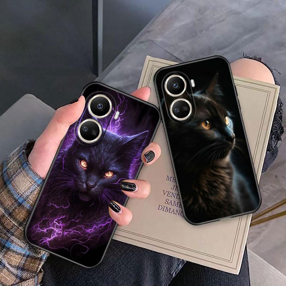 Черный кот со смотрящим глазом Чехол для телефона для HUAWEI NOVA Y70 3I 7I 8I 9SE P30 Y9 HONOR 8X 9X 20 90 X5 X6B X7A X7B X8B X9 X9B X9A Чехол